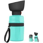 No Spill Portable Dog Water Bottle with Built in Bowl, Food Grade Silicone Le...