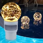 DeeprBlu Pool Chlorine Floater with Solar Ball Light, Floating Chlorine Dispenser for 3'' Chlorine Tablets, Chlorine Tablet Floater Chemical