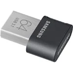 SAMSUNG MUF-64AB/AM FIT Plus 64GB - 300MB/s USB 3.1 Flash Drive, Black/Sliver