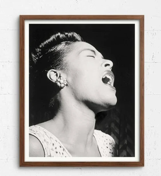 ShopHaven Billie Holiday Wall Art - African American Wall Art Print- Black Jazz Singer Art Photo - Black History - 11x14 - Unframed - Decor for Home, Bedroom, Dorm, Gift