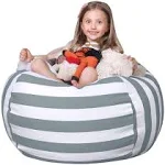 WEKAPO Stuffed Animal Storage Bean Bag Chair Cover for Kids | Stuffable Zipper Beanbag for Organizing Children Plush Toys Large Premium Cotton