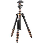 K&F Concept 60”/2.2lbs Carbon Fiber Camera Video Tripod 360° Panoramic Shooting