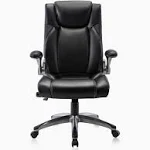 COLAMY Executive Office Ergonomic Chair with Adjustable Lumbar Support, Flip-up Armrests, High Back Adjustable Height and Tilt for Working, Study, Gaming