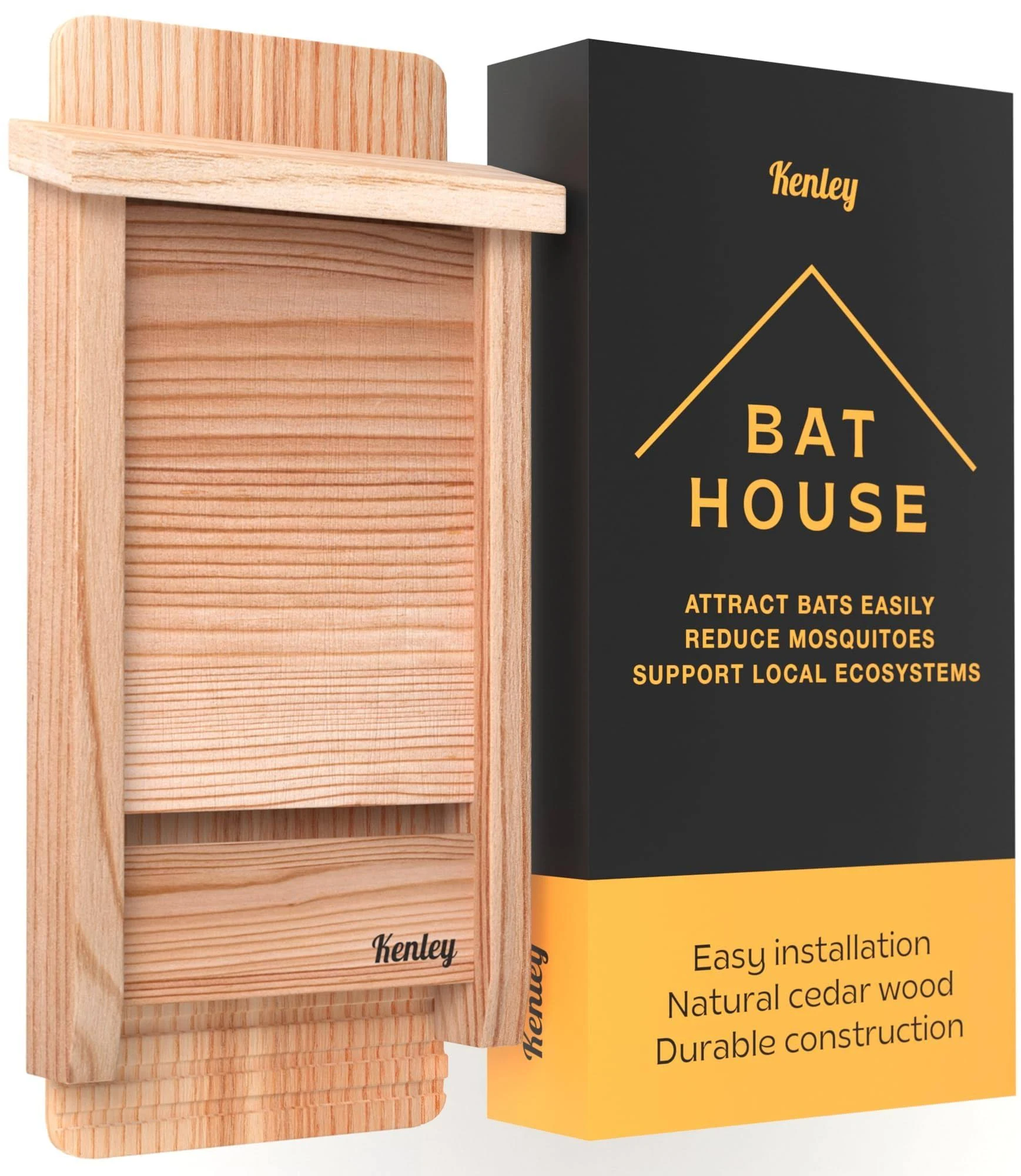 Outdoor Bat House Box Shelter with Single Chamber Handcrafted Weather Resistant