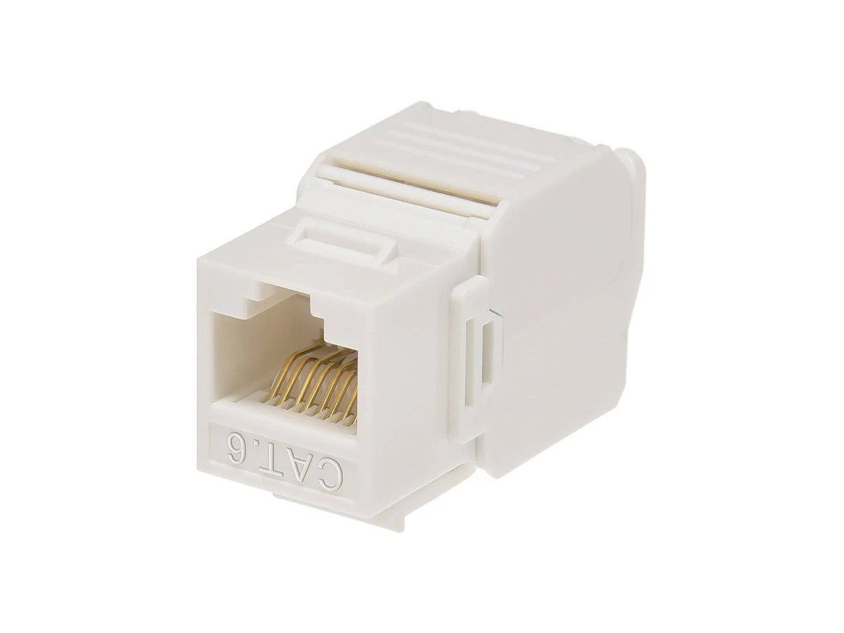 Monoprice Cat6 RJ-45 Toolless 180-Degree Keystone, White (115656)