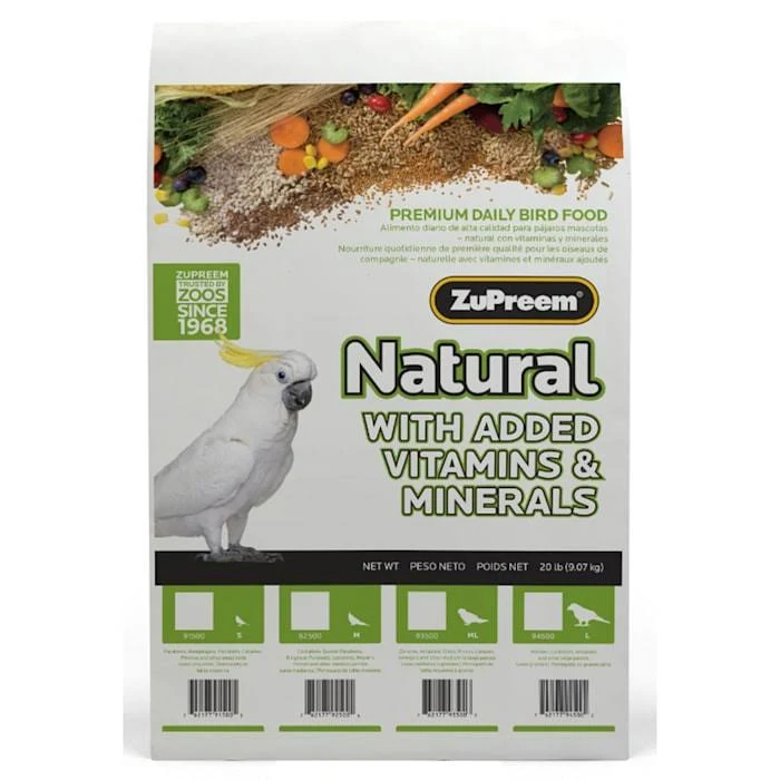 Zupreem 230353 Natural Medium Bird Food, 2.5-Pound