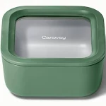 Caraway 4.4-Cup Glass Food Storage Container Sage