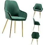 Bucket Upholstered Dark Green Velvet Dining Chair Set of 2 - Midcentury - Dining Chairs - by BTExpert | Houzz