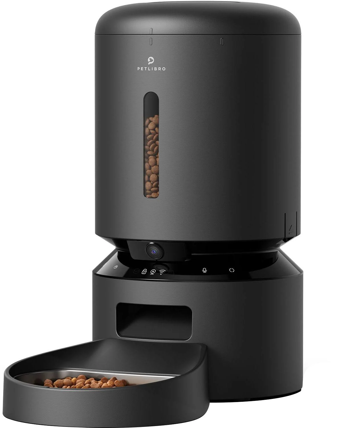 Petlibro - Granary WiFi Stainless Steel 5L Automatic Dog and Cat Feeder with Camera Monitoring - Black