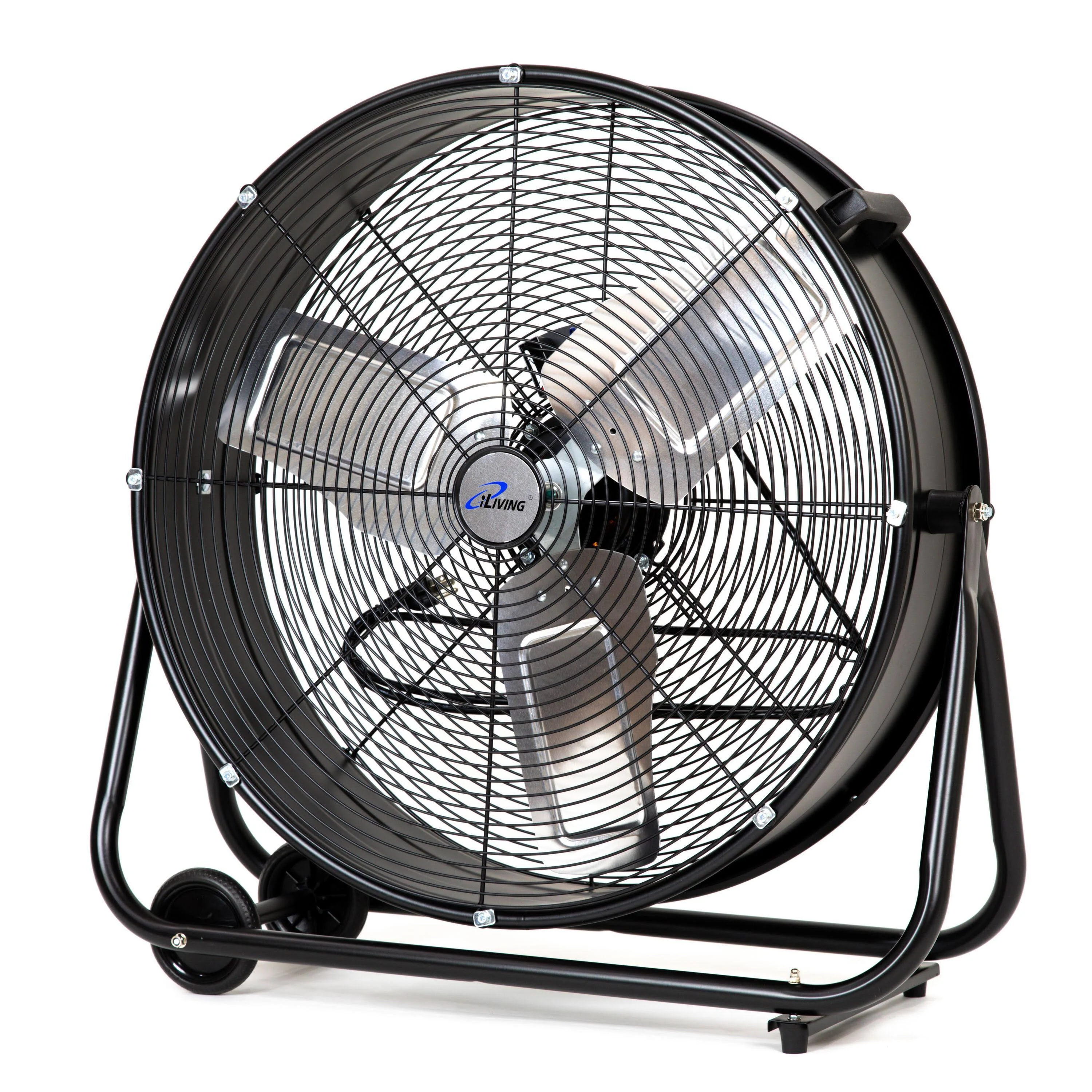 iLiving 24 in. High Velocity Drum Fan Industrial, Commercial, Residential Air Circulator, 2-Speed Control, 7700 CFM, ILG8MF24-77