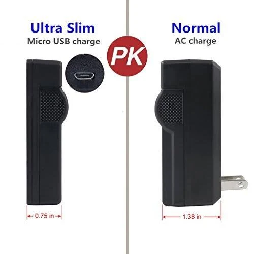 Kastar Battery (x2) & Slim USB Charger for Sony np-bk1, NPBK1 and Cybershot DSC-W180, DSC-W190, DSC-W370, DSC-S750, DSC-S780, D