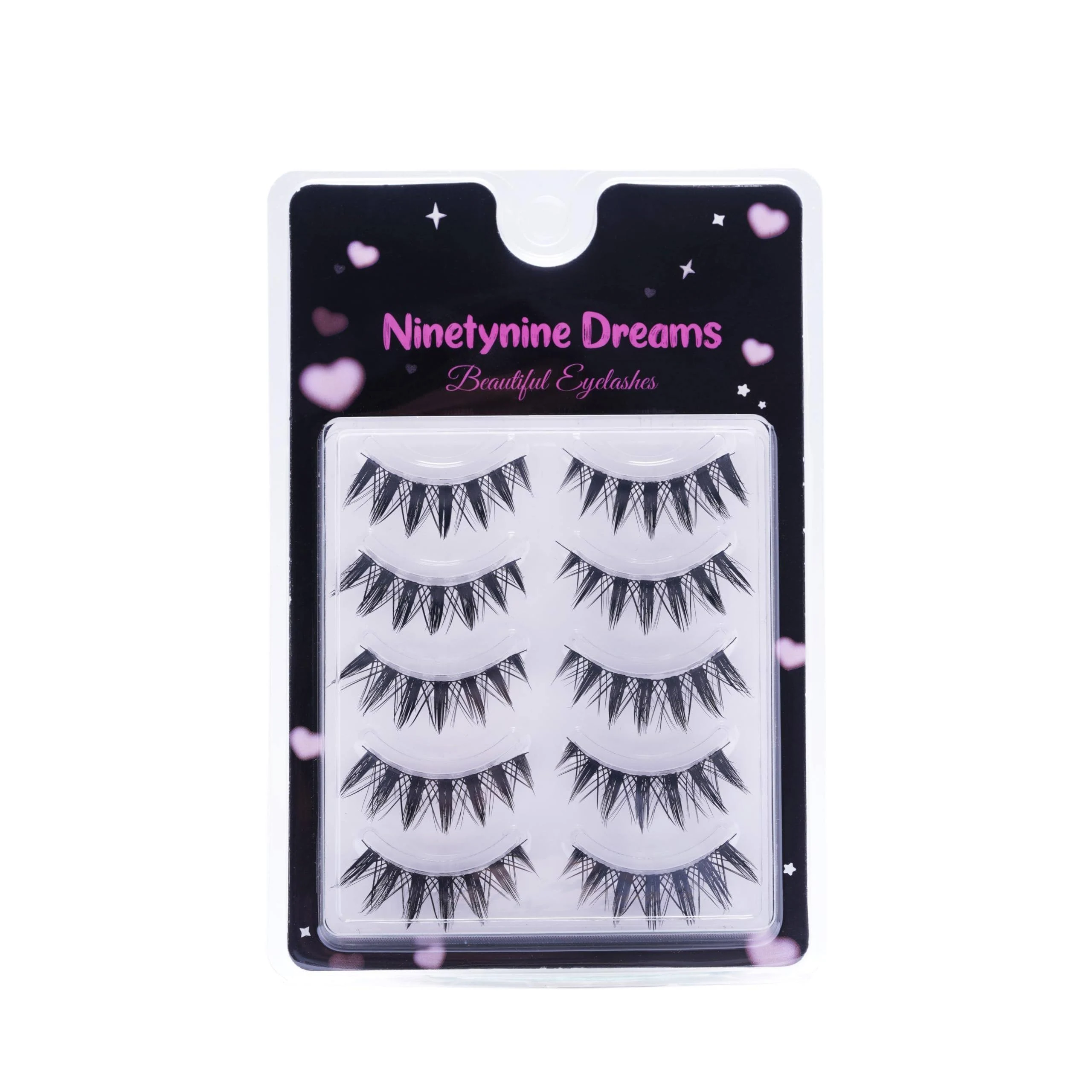 Ninetynine Dreams 5 Pairs Bunny Ear Lashes Dramatic Strip Clusters 10-14mm