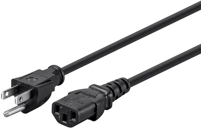 Monoprice 3-Prong Power Cord - 6-Pack, NEMA 5-15P to IEC 60320 C13, 14AWG, 15 Amps, 1250 Watts, 125 Volts, For Computers, Printers, Monitors, and More, 6 Feet, Black