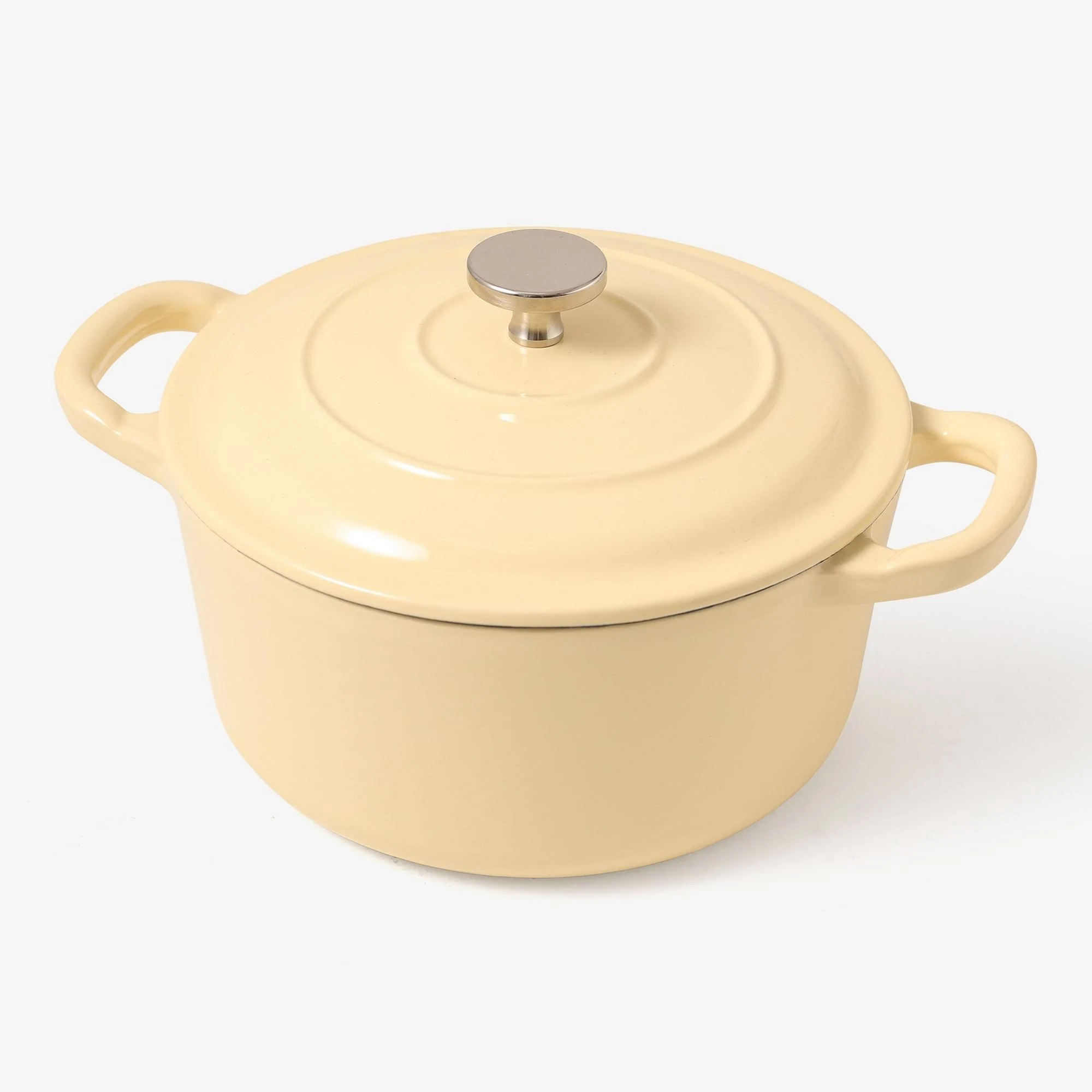 RJ Legend 1.9 Quart Dutch Oven Pot - Enamel Surface, Non-Stick, Easy to Use Cast Iron Cookware - Ideal Gift for Your Friends & Family - Beige