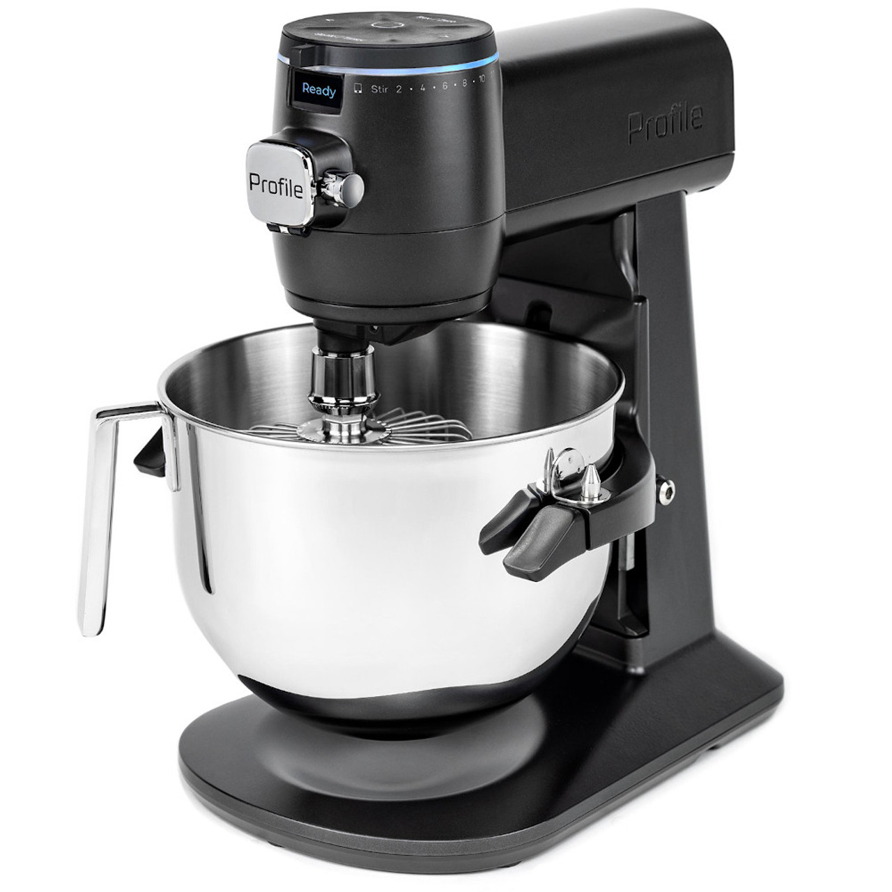 GE Profile Smart Stand Mixer w/Built-In Smart Scale & Auto Sense Technology, 7qt Stainless Steel Bowl, 11 Speed l Dough Hook, Beater, 11-wire whip l works w/Amazon Alexa & Google Home l Mineral Silver