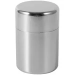 AUNMAS Tea Tin Canister, Stainless Steel Tea Coffee Sugar Storage Container with Airtight Double Lids for Loose Tea and Tea Bags, Kitchen Cup for Tea Coffee Sugar Seasoning Storage (450ml)