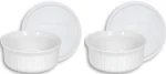 CorningWare French White Pop-Ins 16-Ounce Round Dish with Plastic Cover, Pack...