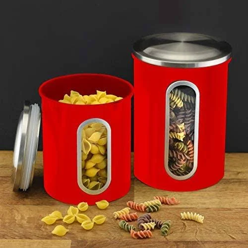 Canister Sets for Kitchen Counter - Red Kitchen Decor and Accessories 