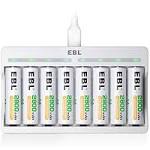 EBL 16x AA Rechargeable Batteries 2800mAh Ready2Charge Quality AA Batteries