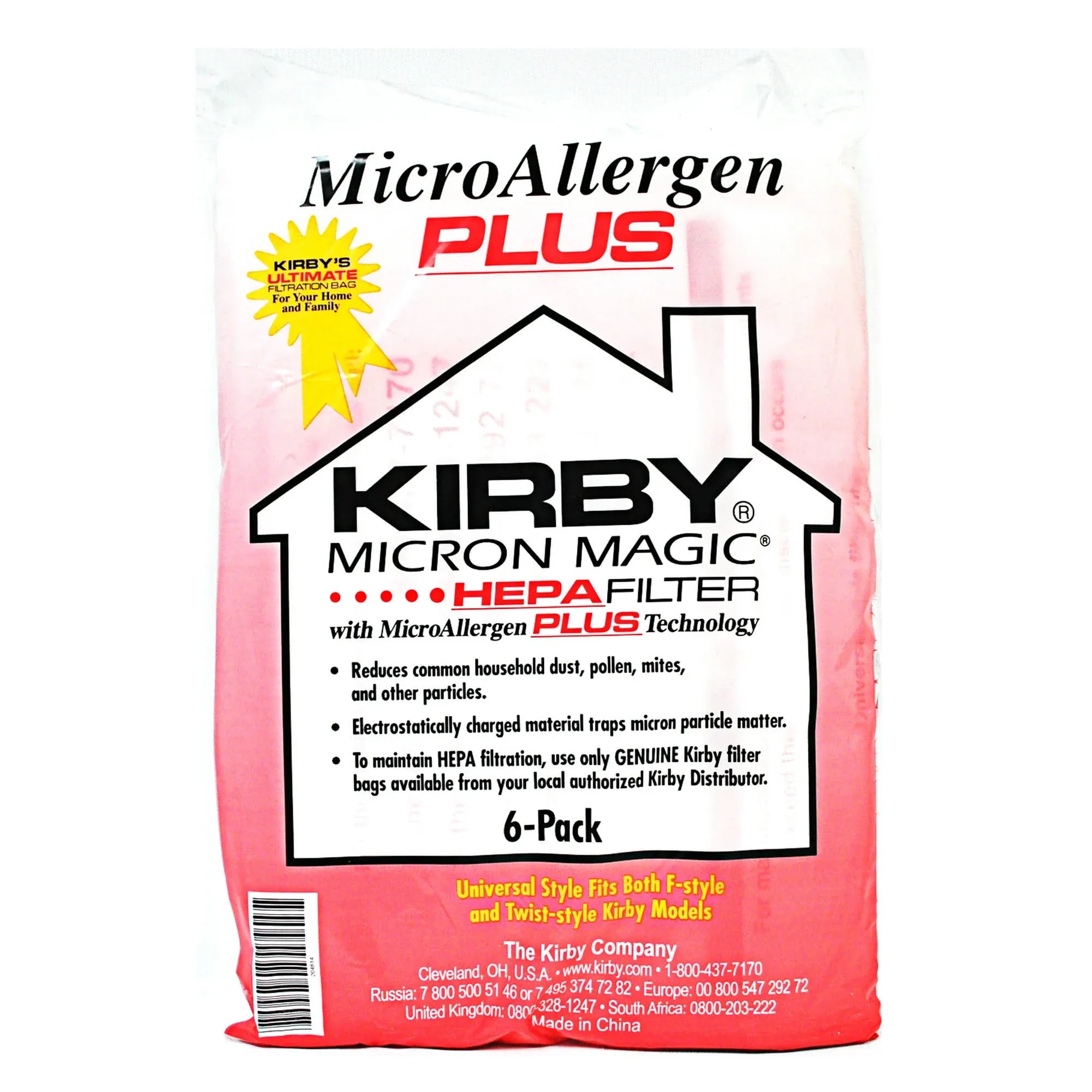 Kirby 204814 HEPA Filter Micron Magic Vacuum Bags - 6 Pack