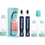 OmniFizz Party Pack Bundle, Sparkling Water and Soda Maker, Carbonates Any Drink Arctic Blue