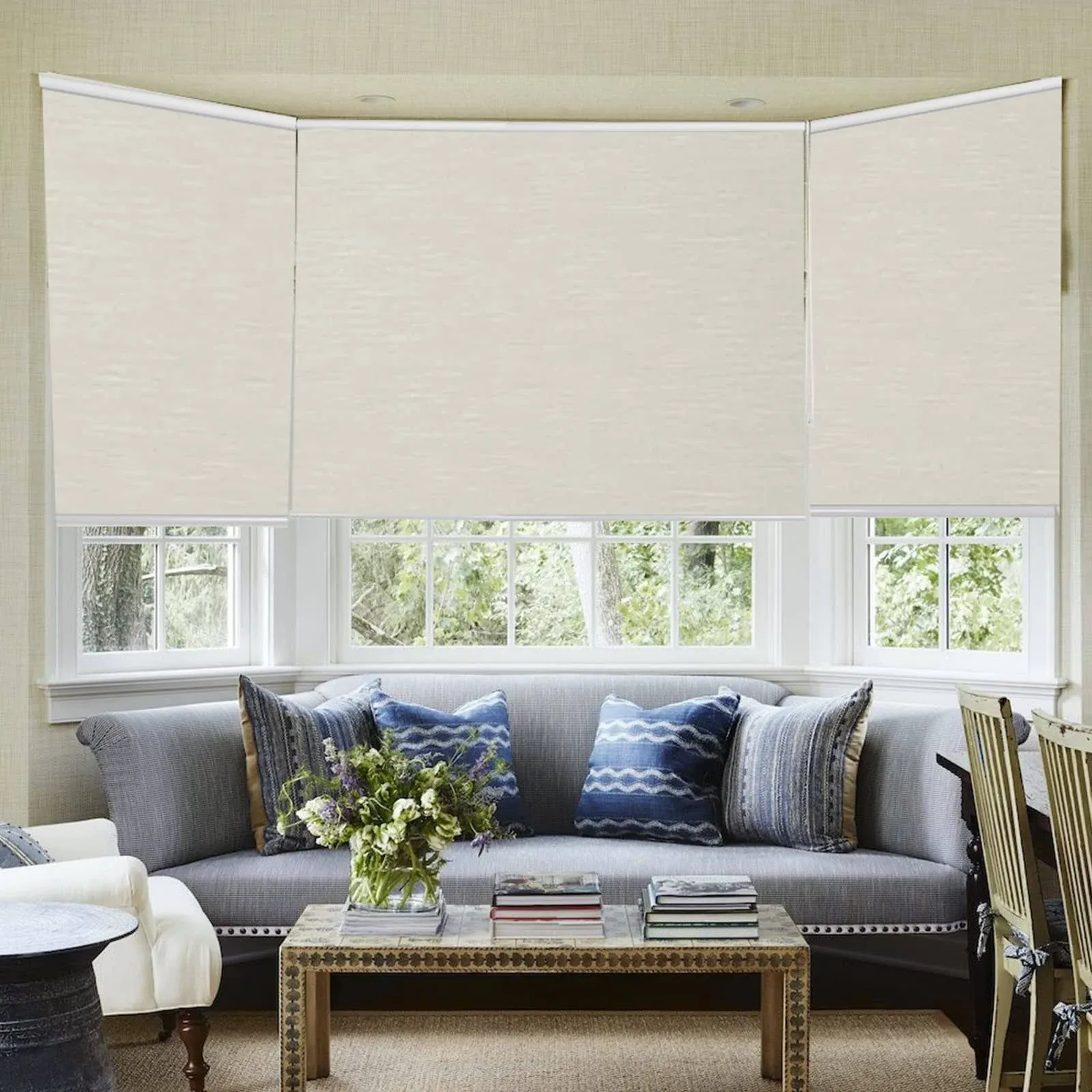 Joydeco 100% Blackout Roller Shade, Window Blind with Thermal Insulated, UV Protection Fabric, Total Blackout Roller Blind for Office and Home, Easy to Install, Beige,41" W x 75" H