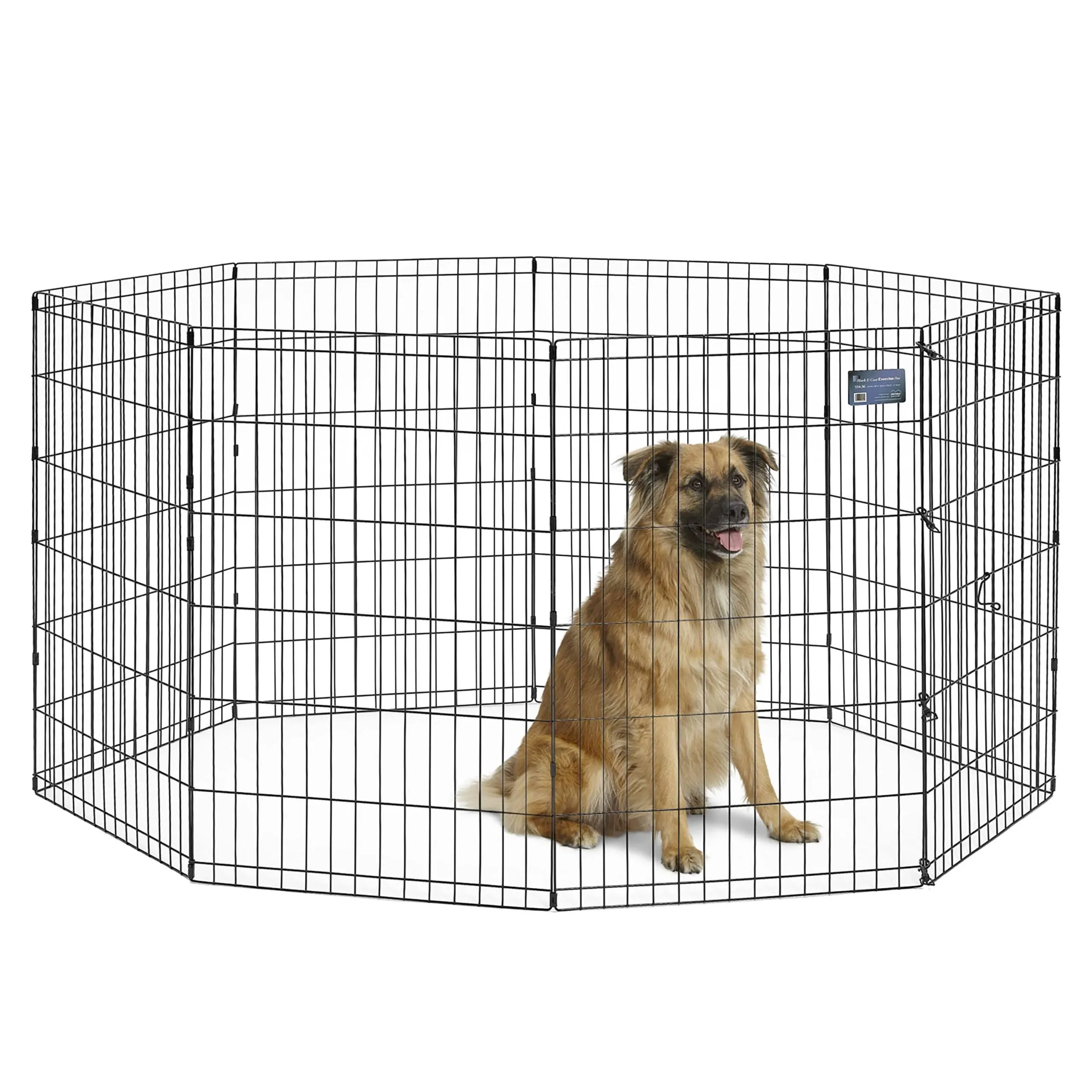 Midwest 8 Panel Exercise Pen - Black - 24x36 inch