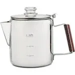 Durable 6-Cup Stainless Steel Percolator — Quick Clean Camping Coffee Pot