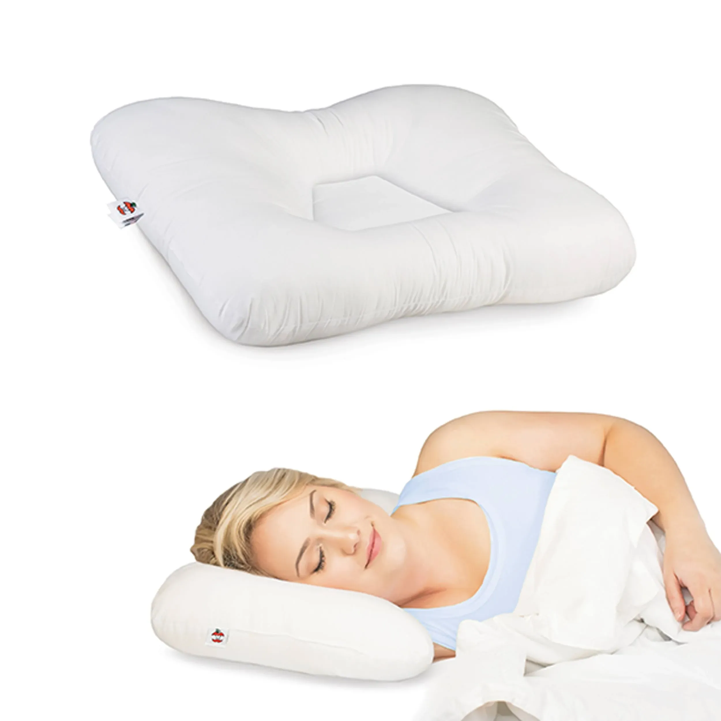 Core Products Tri-Core Firm- Cervical Support Pillow for Neck, Shoulder, and Back Pain Relief - Ergonomic Orthopedic Contour for Back and Side Sleepers - Assembled in USA - Firm, Petite