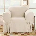 Cotton Duck T-Cushion Armchair Slipcover Sure Fit Color: Natural