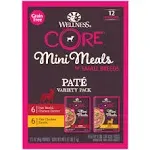 Wellness CORE Natural Grain Free Small Breed Mini Meals Pate Variety Pack 3-O...