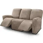 8pieces Recliner Sofa Covers Velvet Stretch Reclining Couch Covers For 3 Cushion