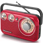 Studebaker SB2003 Retro Portable AM/FM Radio AC or Battery Operated (Rose Gold)