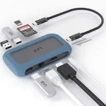 USB C Hub uni USB Type C 8 in 1 Hub with Detachable Connector 4K HDMI Etherne...