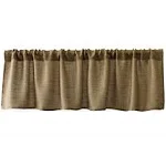 Valea Home Burlap Natural Tan Valance Rod Pocket Window Curtain Valance Rustic Home Décor 56 by 14 Inches