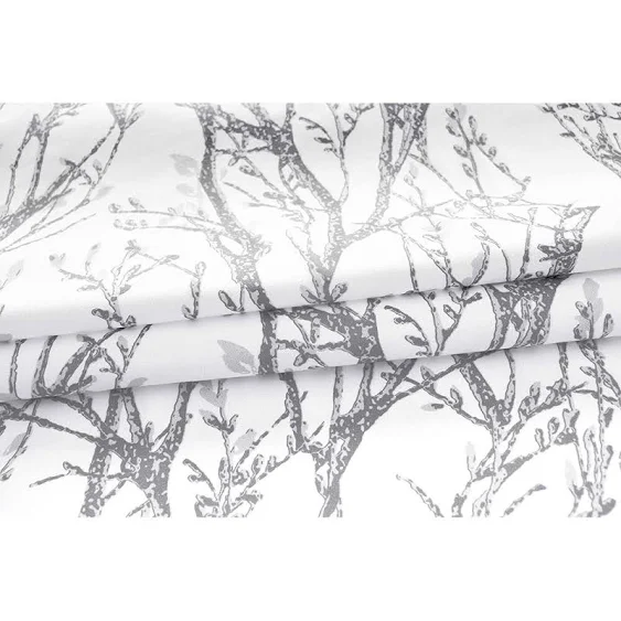 DriftAway Tree Branch Abstract Ink Printing Lined Thermal Insulated Window ...