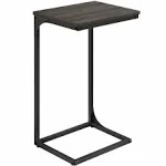 VASAGLE C-Shaped End Table, Side Table for Sofa, Couch Table with Metal Frame, Small TV Tray Table for Living Room, Bedroom, Rustic Brown and Black