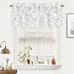 52&#039;&#039; Tree Branch Ink Printed Valance Curtain Lined Thermal Kitchen Windows Darpe