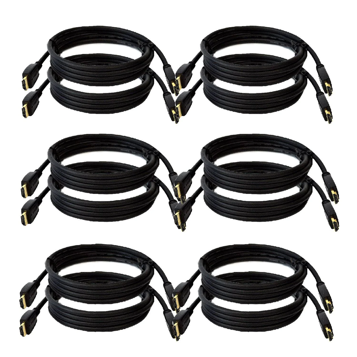 QualGear High Speed HDMI 2.0 Cable with Ethernet (6 Feet - 6 Pack) - 100% OFC ...