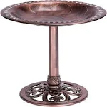 VIVOHOME 28 Inch Height Polyresin Lightweight Antique Outdoor Garden Bird Bath Bronze