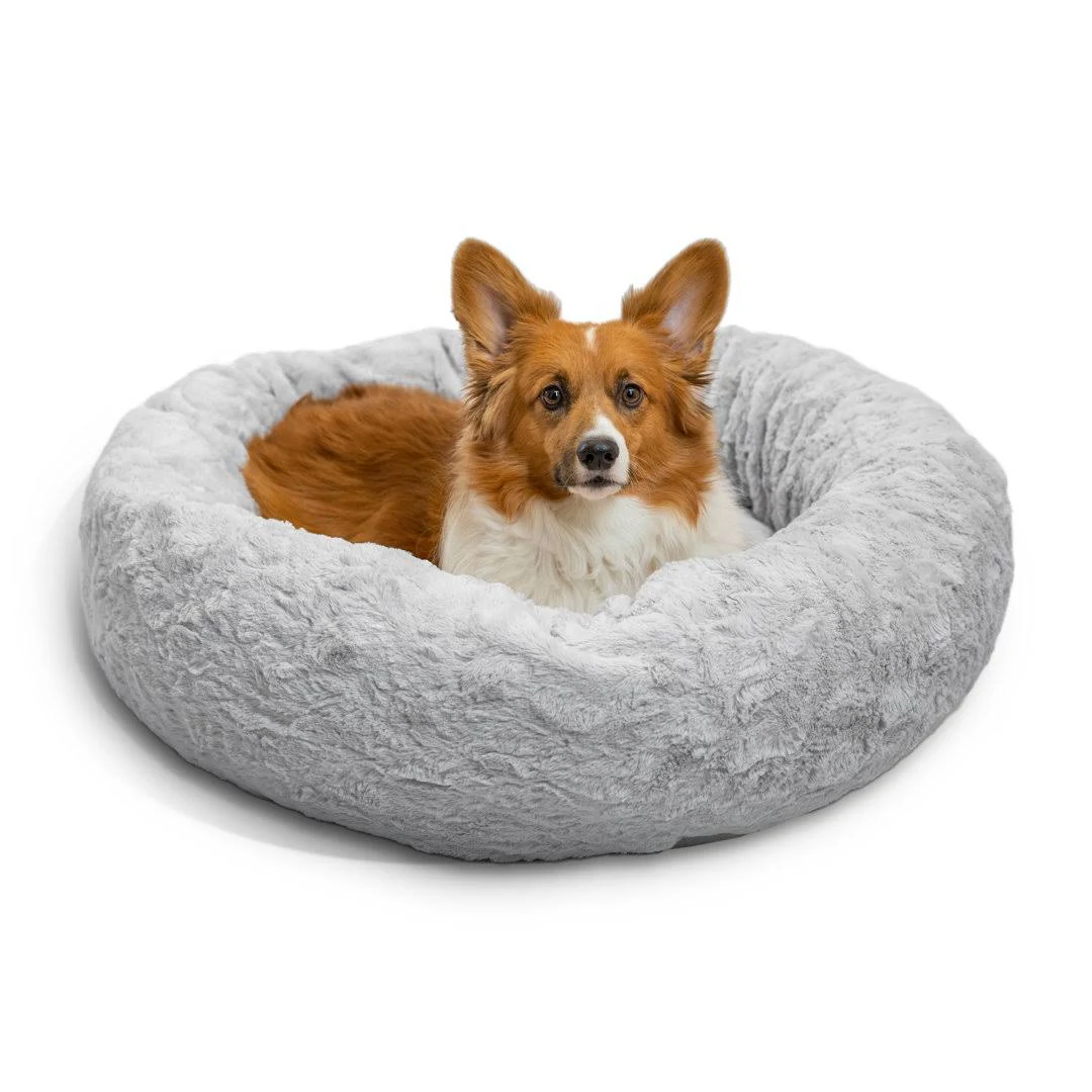 Best Friends by Sheri The Original Calming Donut Dog and Cat Bed in Lux Fur Dark ...