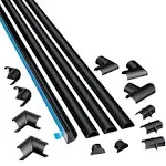 D-Line 13.12ft Cord Hider Kit, Patented Cable Cover, Hide Wires On Wall, Channel for TV Mount Cords, Raceway Wire Hiders, Paintable, Adhesive, Half