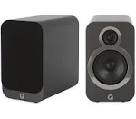 Q Acoustics 3020i Bookshelf Speakers Pair Graphite Gray - 2-Way Reflex Enclosure Type, 5" Bass Driver, 0.9" Tweeter - Stereo Speakers/Passive Speakers for Home Theater Sound System