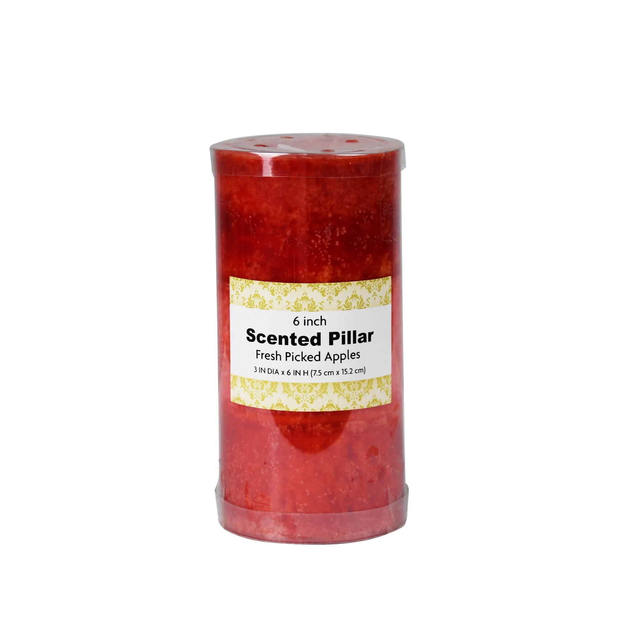 3 x 6 Inch Tritone Red Scented Pillar Candle