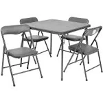 Flash Furniture Kids Gray 5 Piece Folding Table and Chair Set