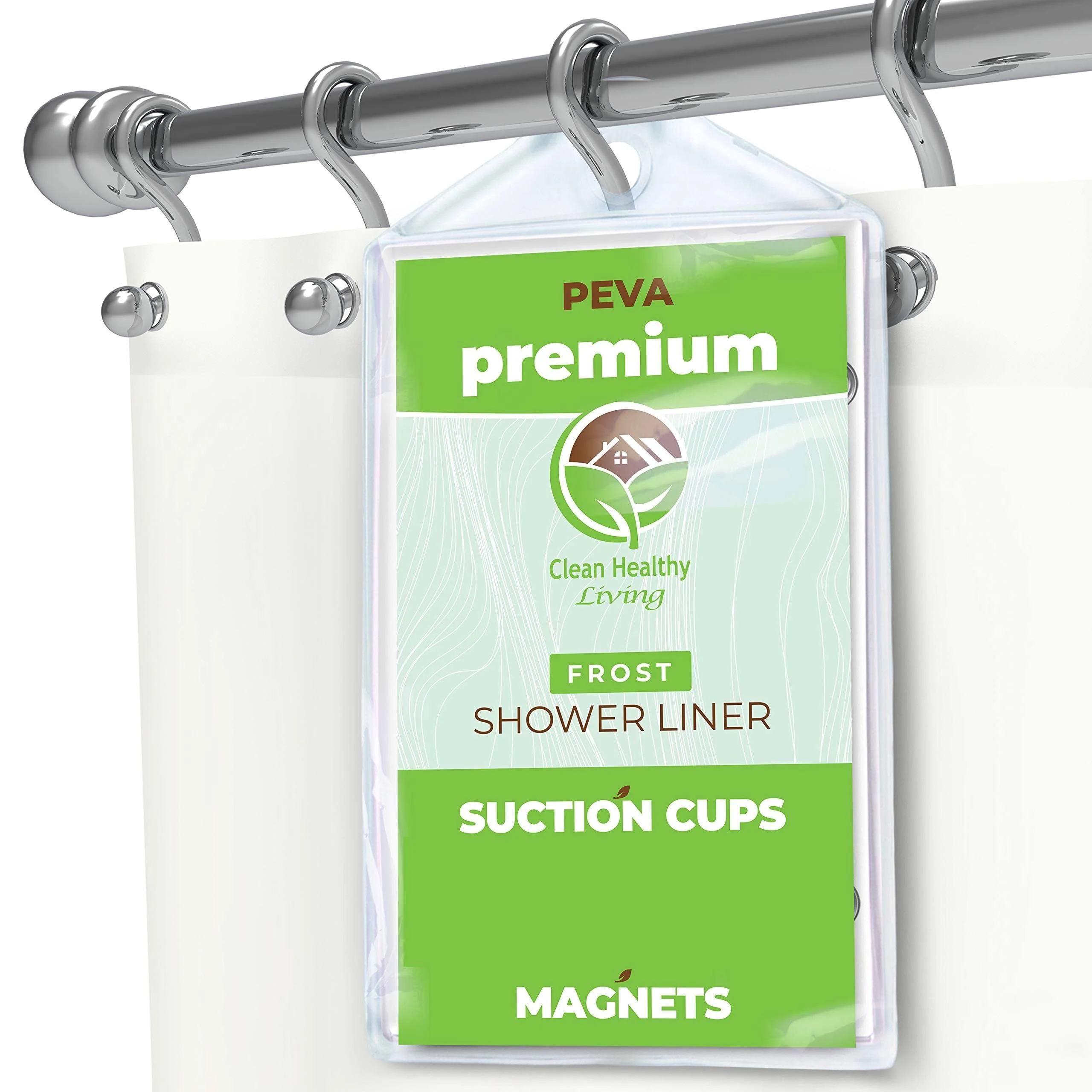 XL Heavy Duty PEVA White Shower Curtain Liner with Suction Cups - 70 X 78 in....