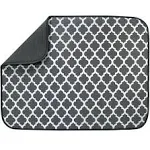 S & T 449301 Extra Large Dish Drying Mat, 46cm x 60cm , Pewter Grey Trellis