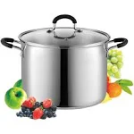 Induction Pot With Lid Professional Stainless Steel 20 Quart, with Stay-Cool