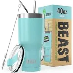 Beast Tumbler Stainless Steel  Flow State  Travel Flask 40Oz Aquamarine Blue