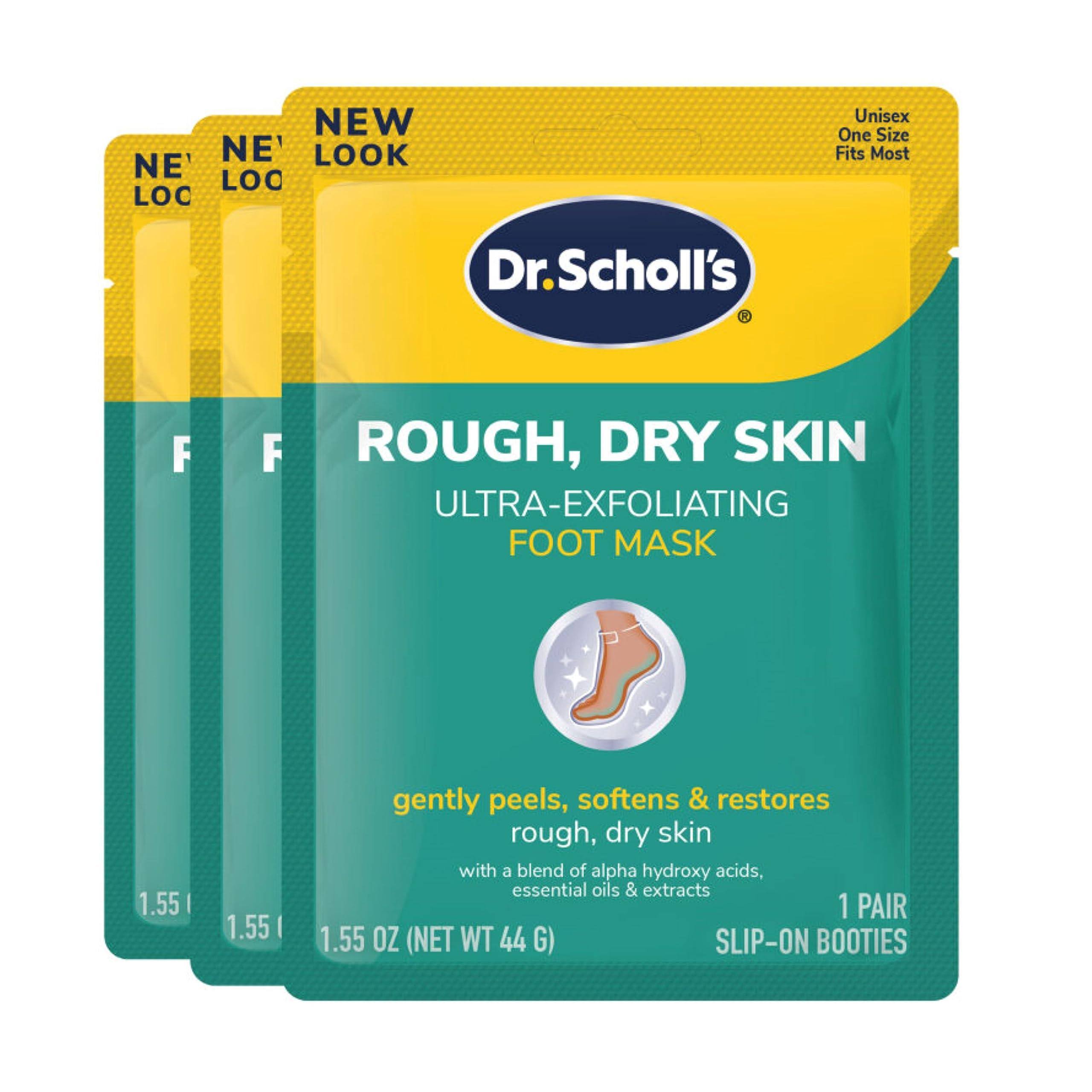 Dr. Scholl's Ultra Exfoliating Foot Peel Mask 3pk, Gently Peels and Softens Rough, Dry Skin, with Urea , 3.0 Count